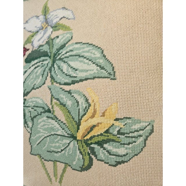 Barbara Russell Wildflower Needlepoint Pillow For Sale - Image 4 of 10