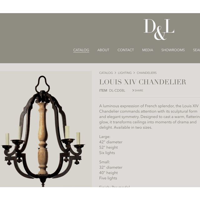 Dennis & Leen 1990s Dennis & Leen Louis XIV Wrought Iron Chandelier For Sale - Image 4 of 4