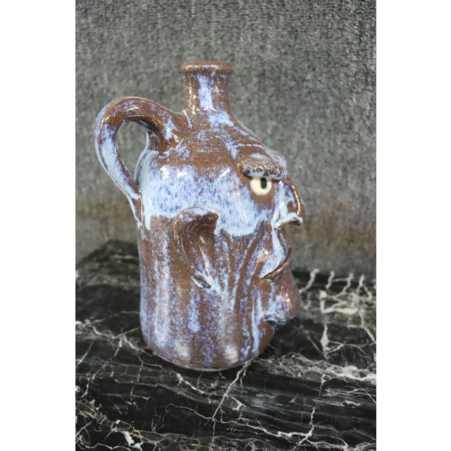 Expressionism Whimsical Terra-Cotta Face Jug For Sale - Image 3 of 7