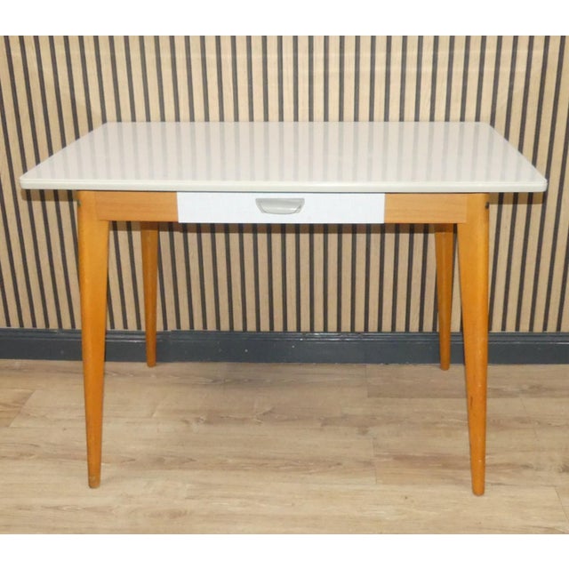 Kitchen Table with Drawer in Formica Wood, 1950s For Sale - Image 11 of 11