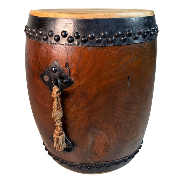 Decorative Japanese Nagadō Taiko Matsuri Drum, 1950s For Sale