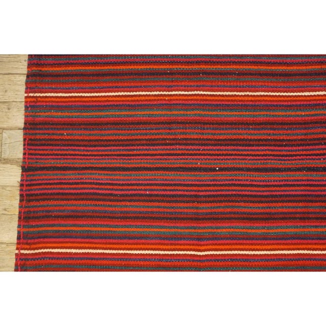 Mid-Century Modern Mid-20th-Century Turkish Decorative Stripe Modern Handwoven Kilim Rug For Sale - Image 3 of 6