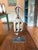 Collection of Three Antique Industrial Wood & Cast Iron Pulleys on Custom Display Stands For Sale - Image 4 of 5