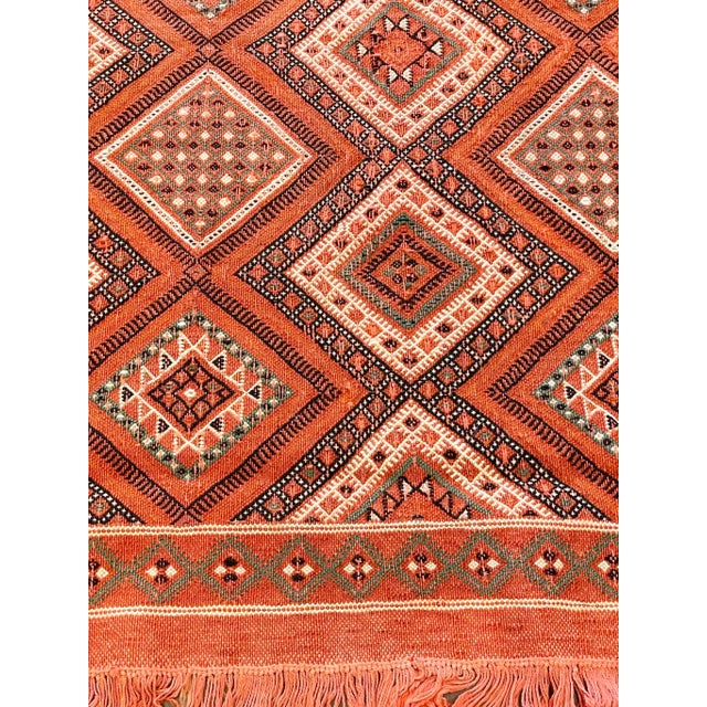 Orange Vintage Handmade Tribal Moroccan Runner, 3'1" X 9'10" For Sale - Image 8 of 10