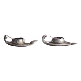 Art Nouveau Pewter Salt Cellars by A.E. Chanal, 1890s, Set of 4 For Sale