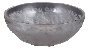 Vintage Chicoree Bowl in Frosted and Polished Glass by René Lalique, 1930s
