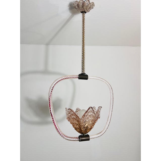 White Murano Glass Chandelier by Barovier & Toso, Italy, 1940s For Sale - Image 8 of 10