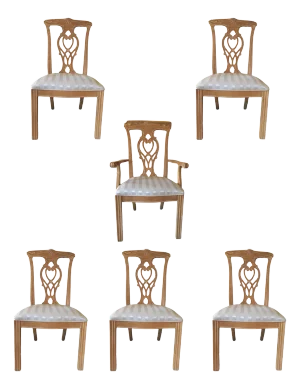 Chippendale Carved Dining Room Chairs- A Set of 6