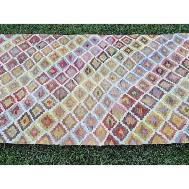 1970s Handmade Wool Multi Color Staircase Turkish Kilim Runner - 3′3″ × 16′3″ For Sale - Image 4 of 11