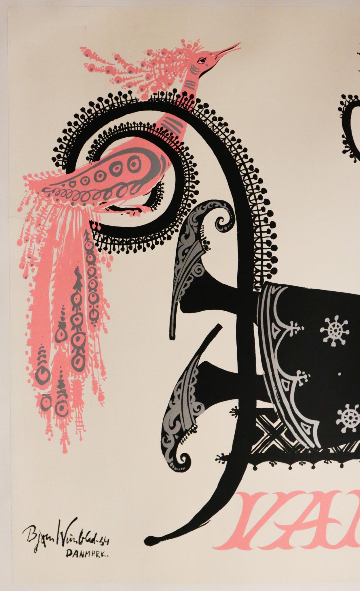 1954 Danish Poster, Vanitas (Pink Version) by Bjorn Wiinblad