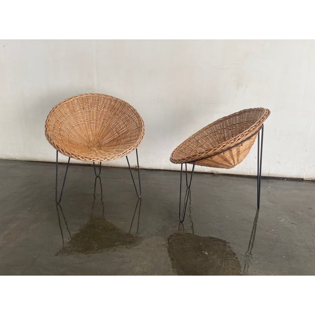 Wood Pair of French Bamboo Chairs 1970s For Sale - Image 7 of 10