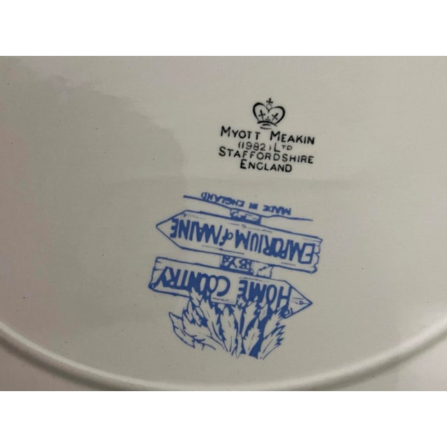 1980s 1980s Vintage Blue Country Scene Platter by Myott Staffordshire For Sale - Image 5 of 5