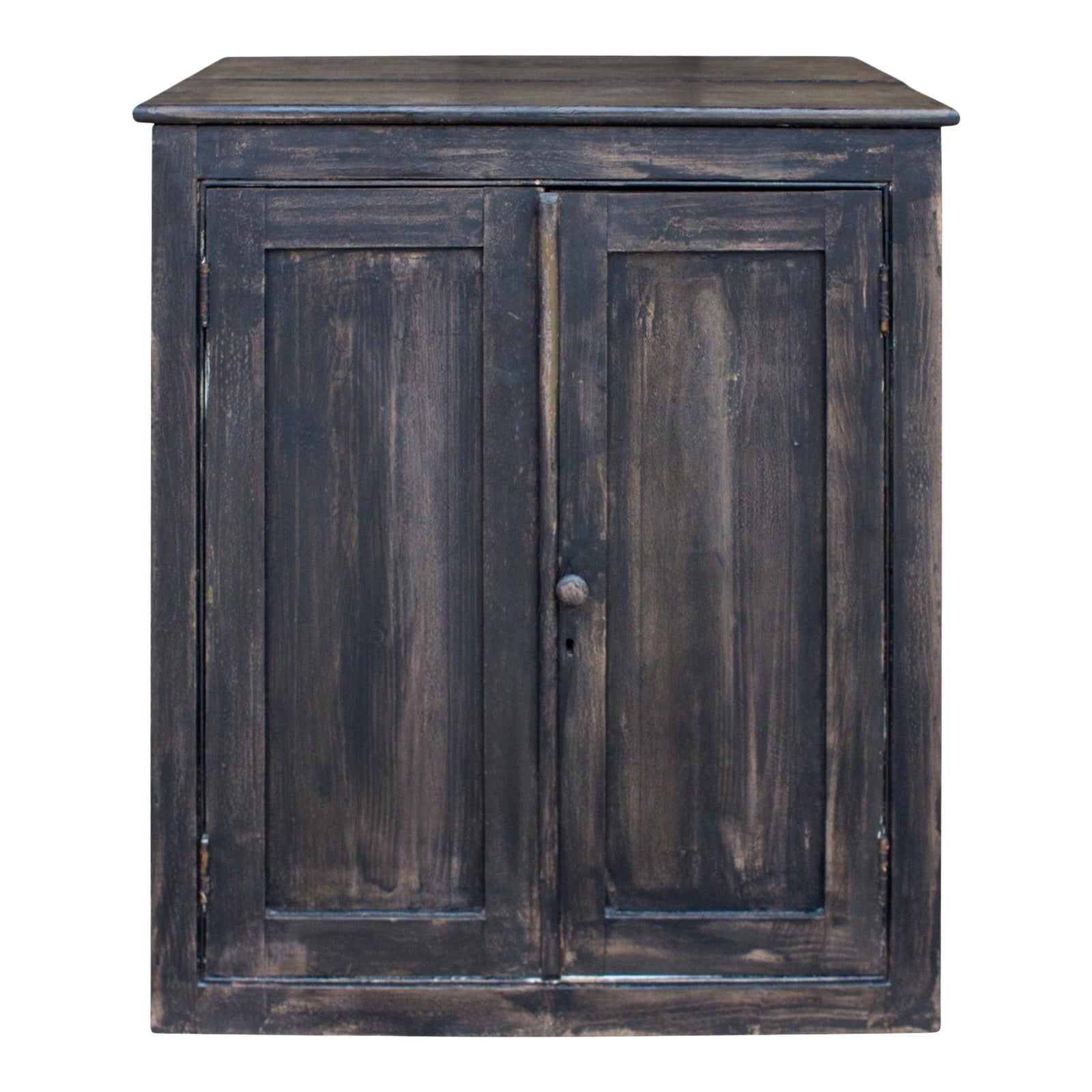 Vintage Wood Bar Cabinet In Black Wash Painted Finish Chairish