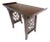 Baker Solid Walnut Pierced Carved Legs Rolled Edge Asian Console Sofa Table MINT For Sale