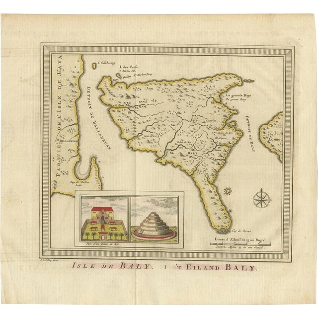Ancient Map of the Island of Bali by Van Schley, 1755 For Sale