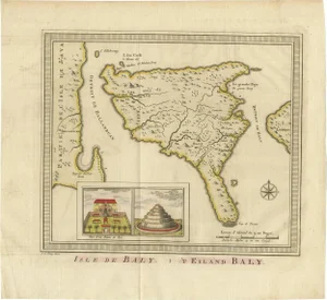 Ancient Map of the Island of Bali by Van Schley, 1755