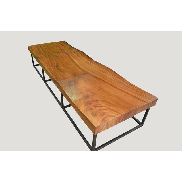 Andrianna Shamaris Suar Wood Wave Bench For Sale - Image 13 of 18