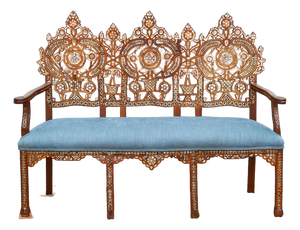 Rare Damascus Mother of Pearl Inlay Bench