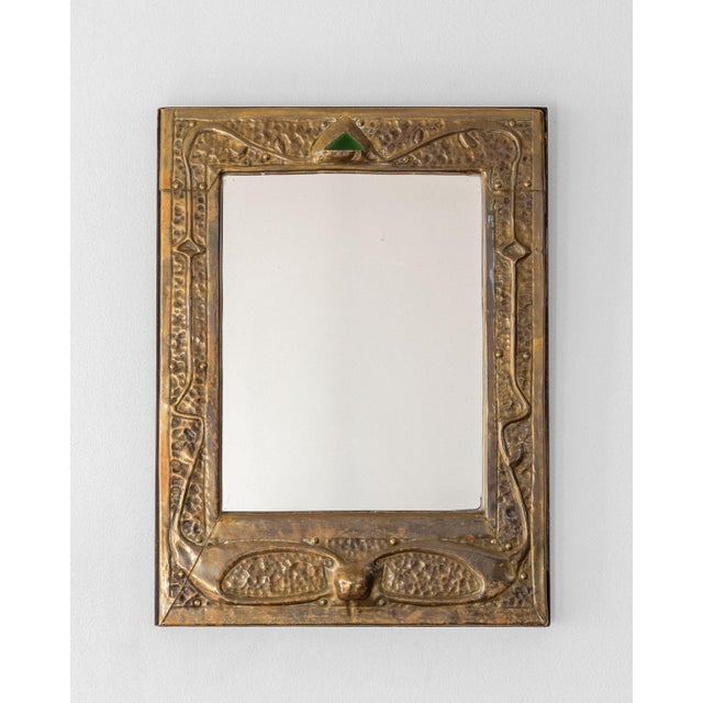 Art Nouveau / Jugendstil Hammered Brass Mirror, Early 1900s For Sale - Image 6 of 6