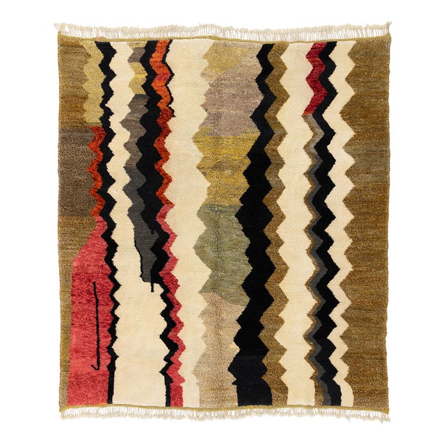 Hand-Knotted Wool Rug by Azele Studio For Sale