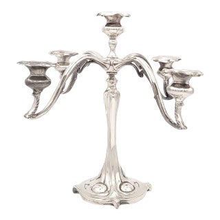 Jugendstil Silver Candelabra, Germany Circa 1900 For Sale