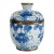 Vintage Blue and White Floral Motif Porcelain Lidded Jar For Sale