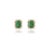 Halo Diamond Emerald Stud Earrings - 2 Pieces For Sale - Image 4 of 6