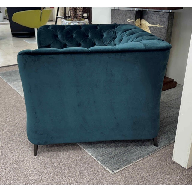 Dark Green Natuzzi Italia La Scala Tufted Lounge Chair For Sale - Image 8 of 12