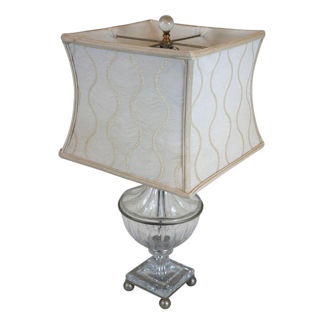 Schonbek Contemporary Neoclassical Style Cut Crystal Trophy Urn Table Lamp For Sale