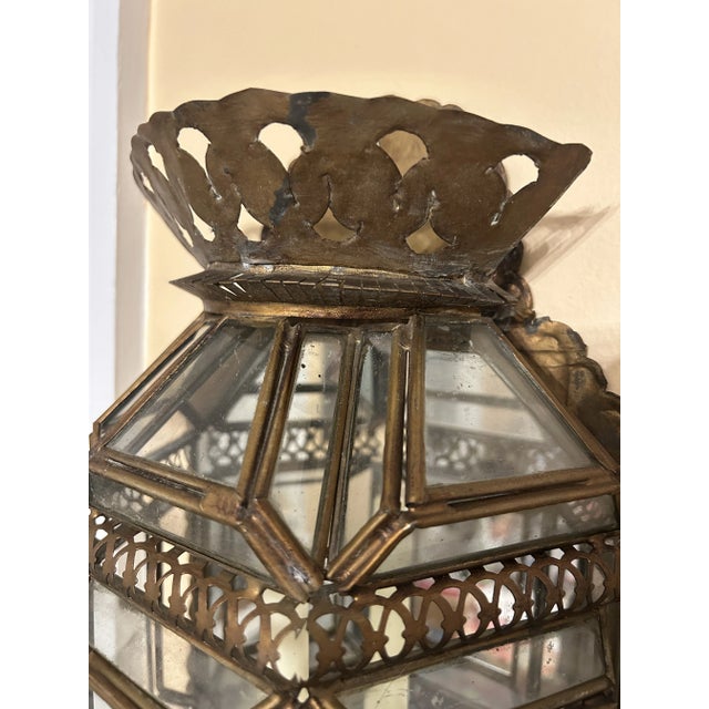 Copper Vintage Metal and Mirrored Wall Candle Sconce For Sale - Image 8 of 8