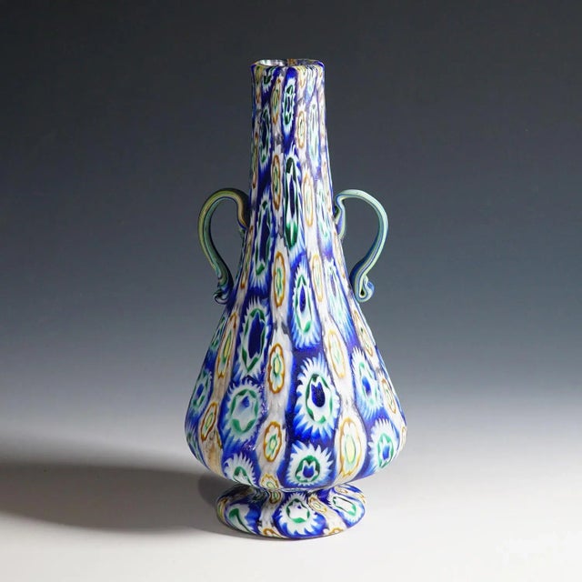 Glass Vetreria Fratelli Toso Millefiori Murrine Vase, Murano Early 20th Century For Sale - Image 7 of 7