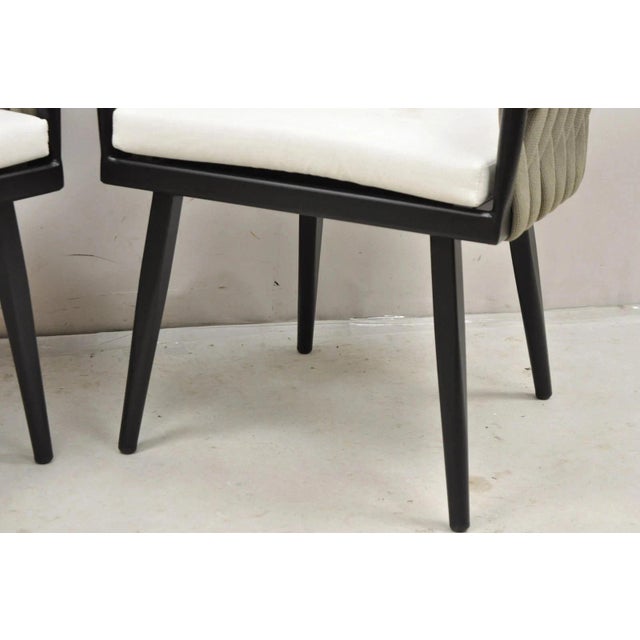 Rove Concepts Pierre Outdoor Dining Chair Aluminum Frame Woven Design - A Pair For Sale - Image 10 of 12
