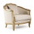French Country Hollow Maison Love Chair in Beige For Sale - Image 3 of 3