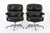 Pair Eames Herman Miller Time Life Black Leather Office Chairs For Sale - Image 11 of 11
