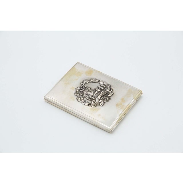 Rectangular Silver Cigarette Case with Low Reliefs For Sale - Image 4 of 4