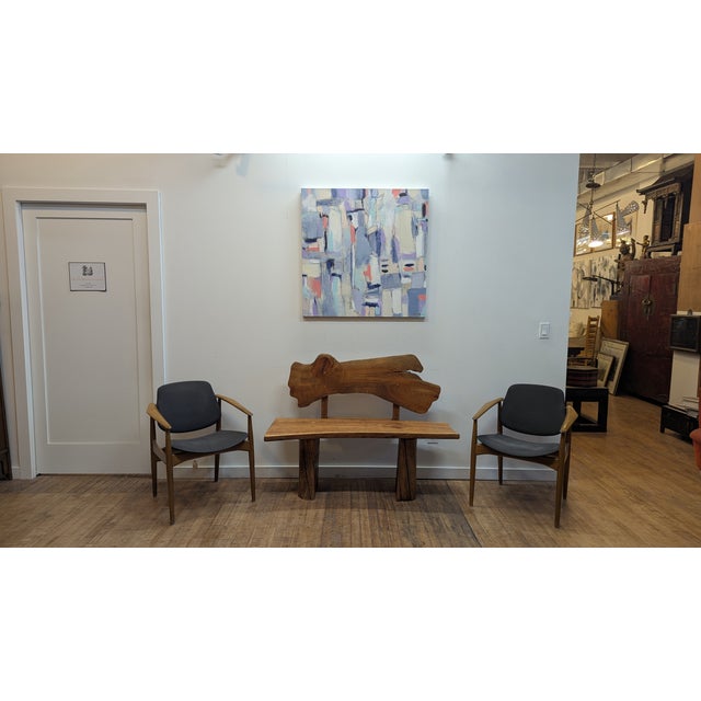 Brown Natural Organic Modern Bench For Sale - Image 8 of 9