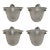 Hettier Vincent & Hanots French Art Deco Floral Frosted Glass Wall Sconces 1930s - Set of 4 For Sale