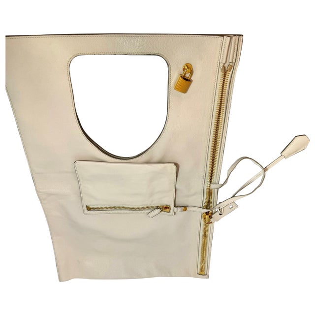 Authentic TOM FORD Alix flat tote Shoulder bag , ALIX Leather Handbag White, New For Sale - Image 15 of 18