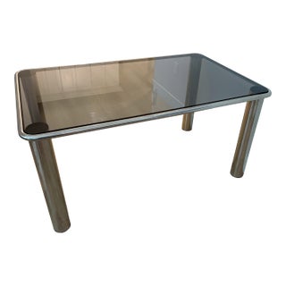 Smoked Glass Dining Table For Sale
