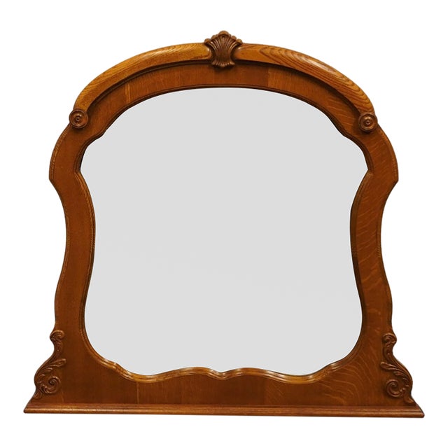 American Drew Quarter Sawn Oak Victorian Inspired 45" Dresser Mirror 371-021 For Sale
