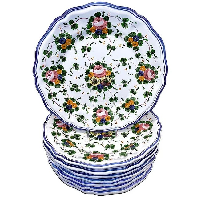 Traditional Rosa Dinner Plates, Full Design - Set of 8 For Sale - Image 3 of 3