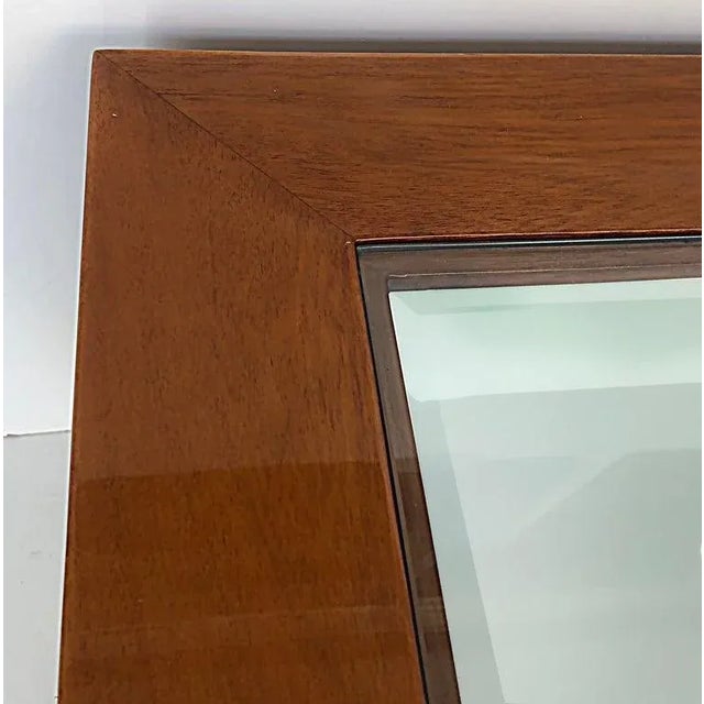 Wood Late 20th Century Vintage Enrique Garcel Mahogany Coffee Table With Inset Beveled Glass Top For Sale - Image 7 of 12