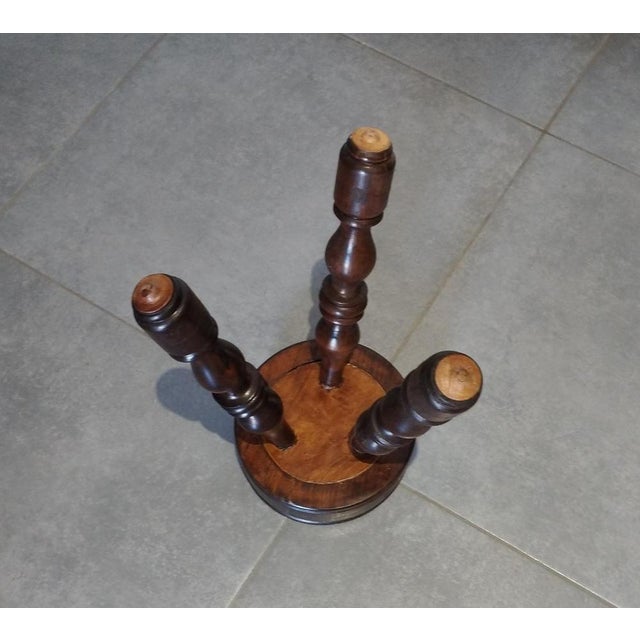 Antique Brutalist Stool in Turned Wood DLG by Charles Dudouyt, 1970s For Sale - Image 10 of 15