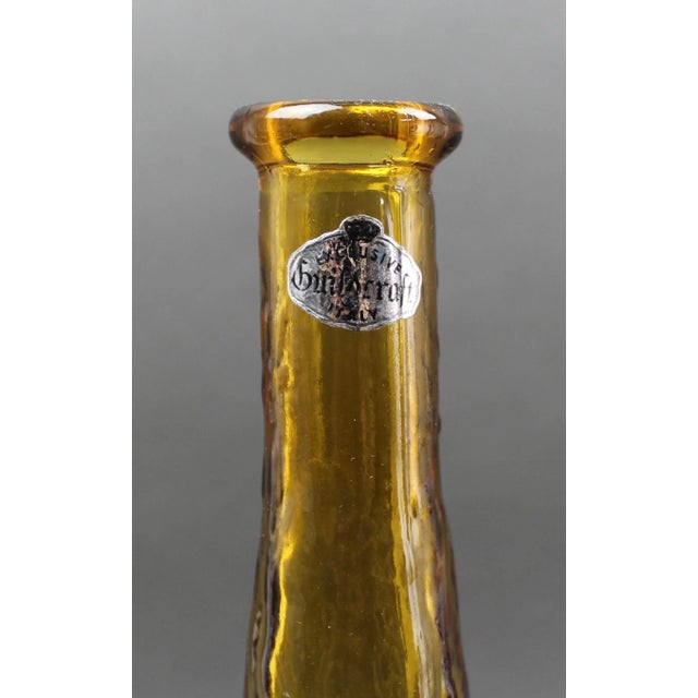 Guildcraft Italy Amber Empoli Glass Decanter Genie Bottle Mid Century Modern For Sale In Miami - Image 6 of 7