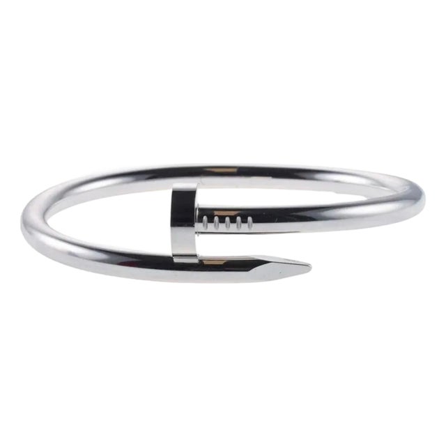 Cartier JUSTE UN CLOU BRACELET 17 Nail PRQ613 18kt White Gold AU750 AUTHENTIC For Sale