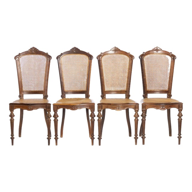 Wood Chairs, 19th Century, Set of 4 For Sale