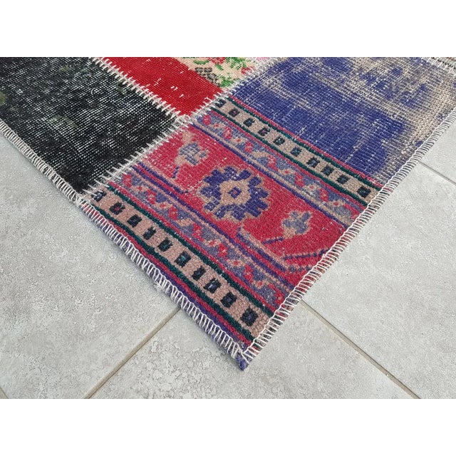 Mid 20th Century Handmade Entry Wool Runner For Sale - Image 4 of 10