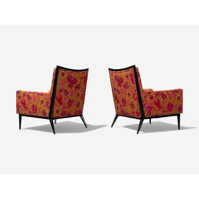 Wood Paul McCobb, Ebonized Wood, Fabric, Lounge Chairs, Usa, 1950s For Sale - Image 7 of 14