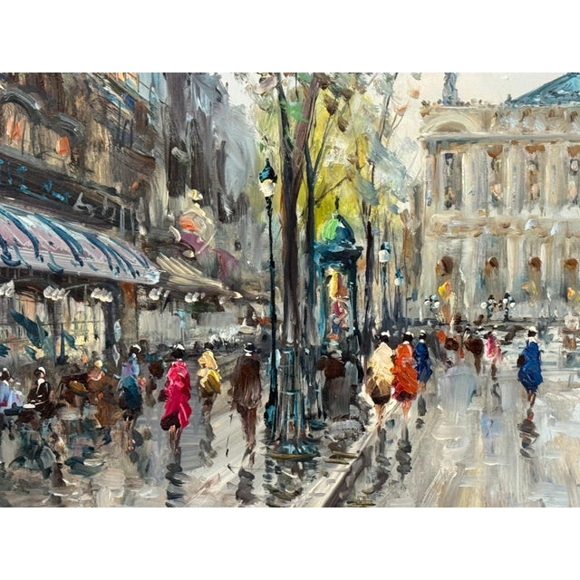 Paris Palais Garnier (Opera House) with Figures 20th Century Post-Impressionism 1975 Circa For Sale - Image 4 of 18