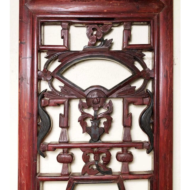 Antique Chinese Screen Panels 3571 Cunninghamia Wood, 1800-1849 - Set of 2 For Sale - Image 9 of 12
